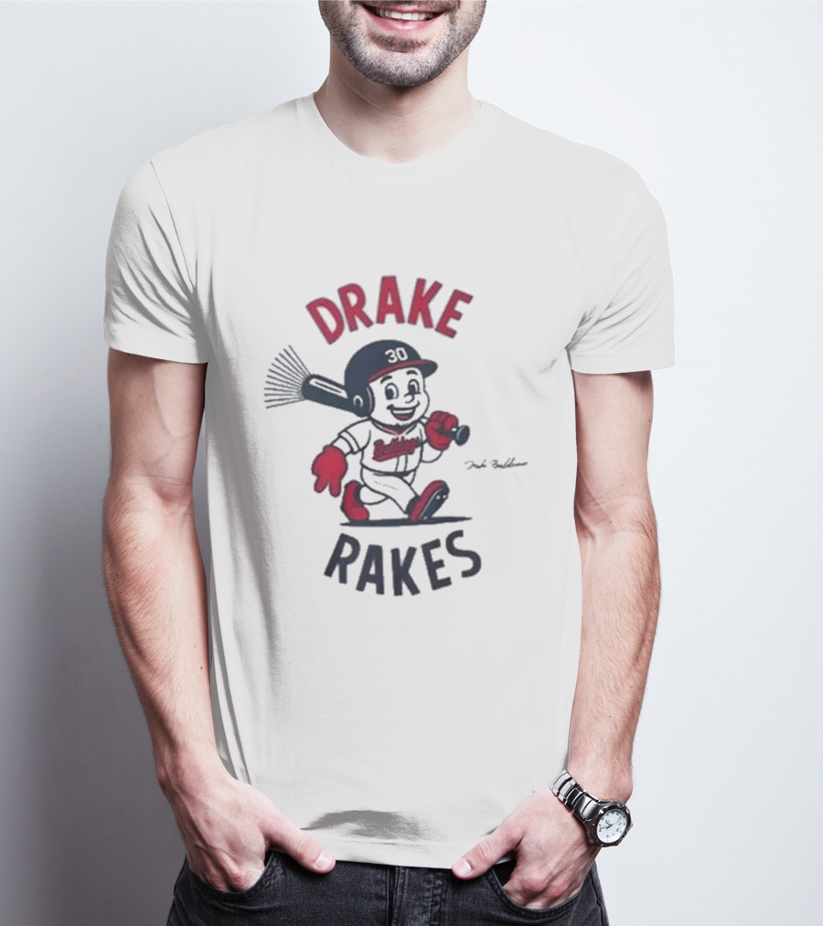 Drake Rakes Baseball Character With Number 30 And Rake Bat T-Shirt