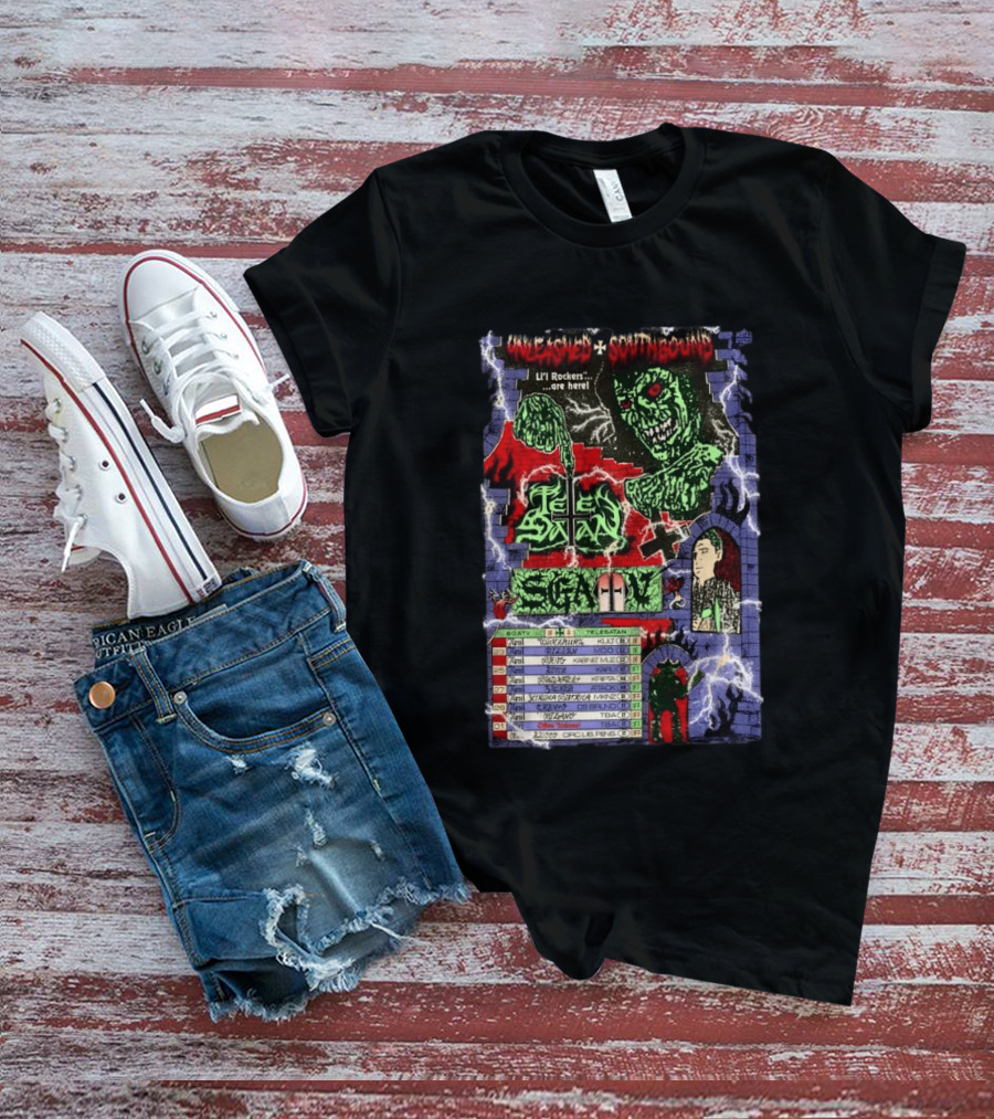 Unleashed Southbound Telesatan Tour 2026 Lil' Rockers Scary Dates T-Shirt