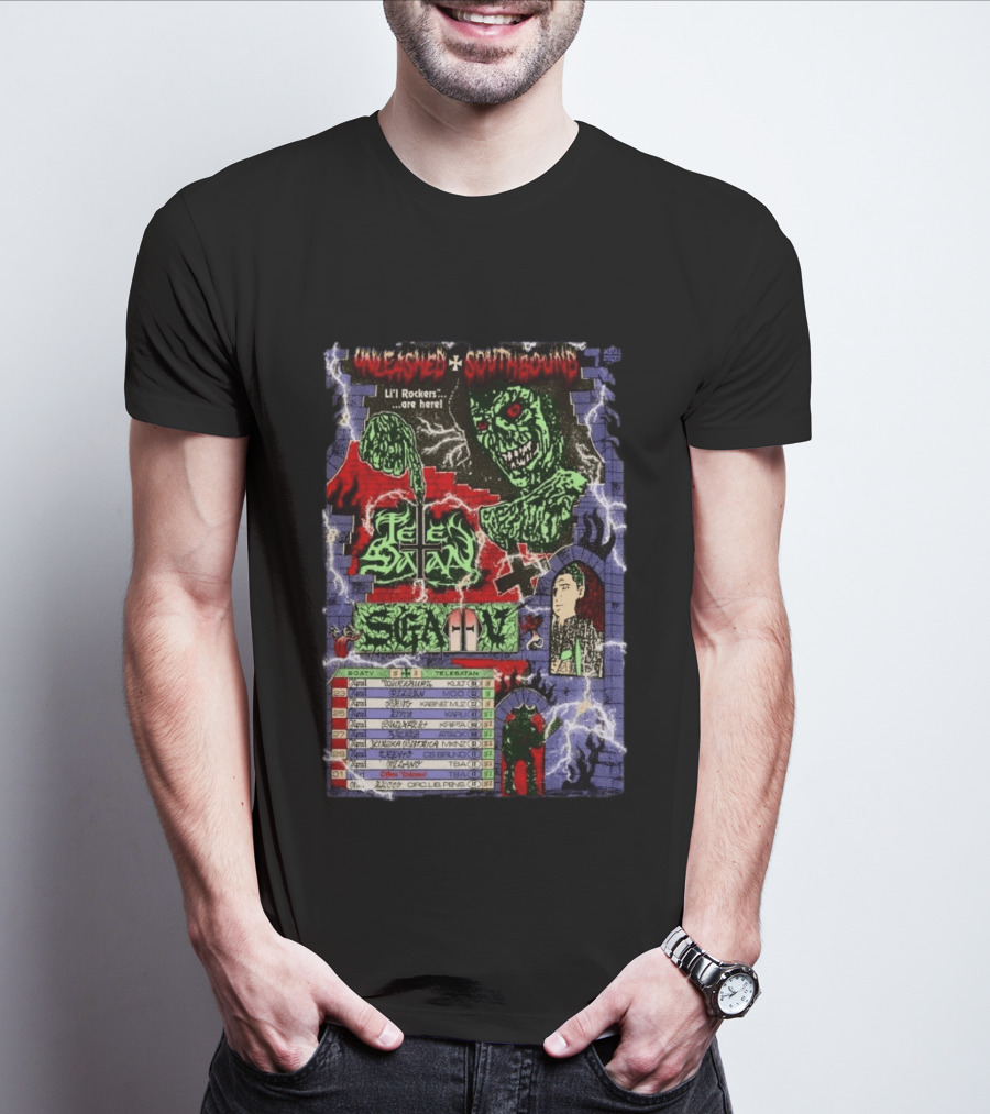Unleashed Southbound Telesatan Tour 2026 Lil' Rockers Scary Dates T-Shirt