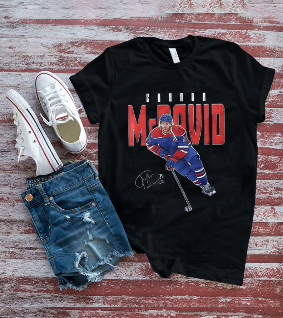 Connor McDavid Number 97 Edmonton Oilers NHL Hockey Player T-Shirt