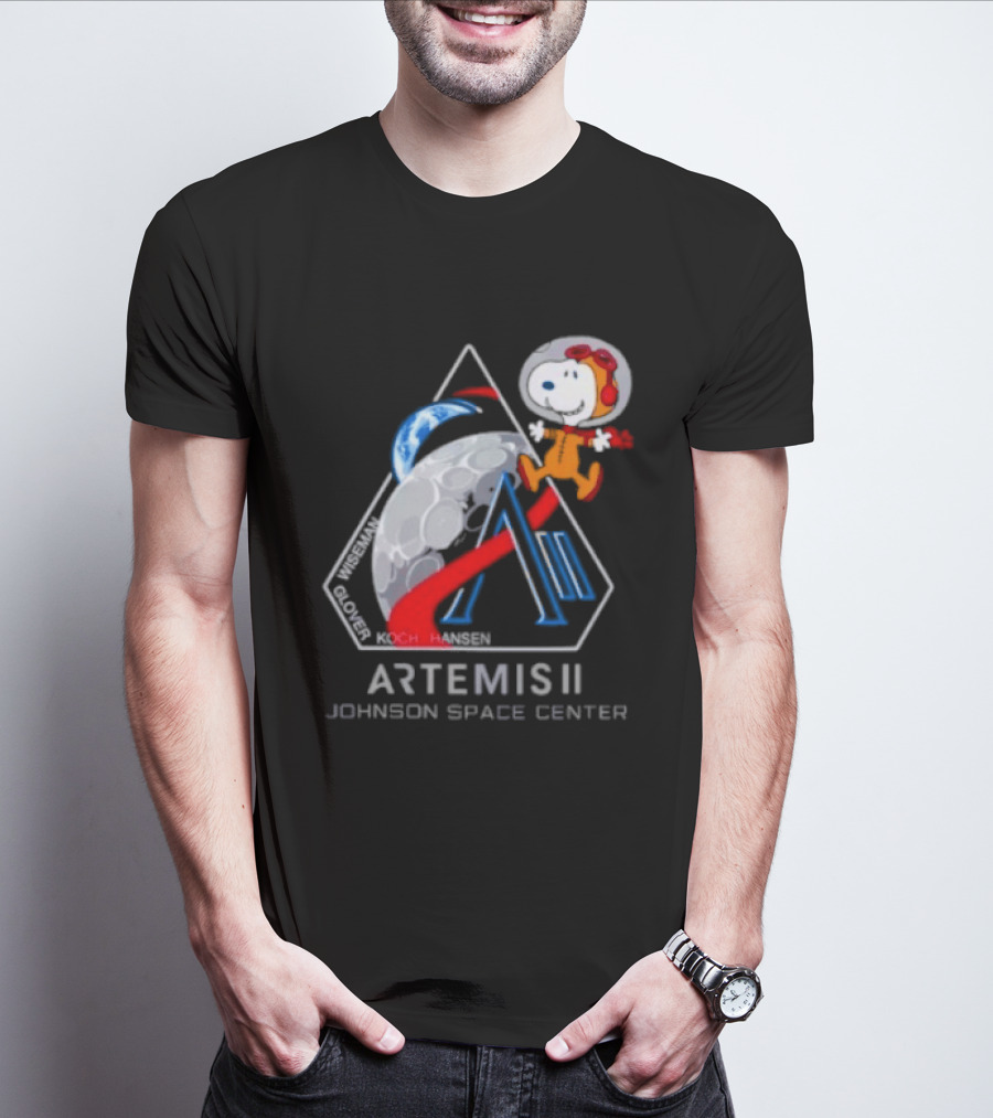 Artemis II Snoopy Johnson Space Center NASA Moon Mission T-Shirt