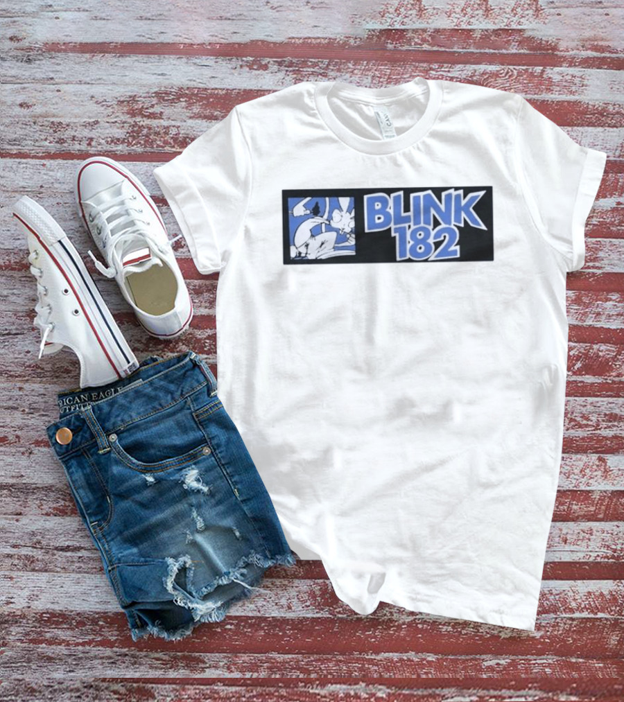 Blink 182 Limited Edition Blue White Cartoon Art 25 Box T-Shirt