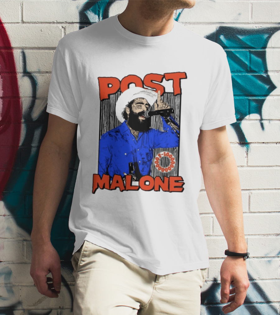 Post Malone Western Cowboy Singer Music Performance T-Shirt
