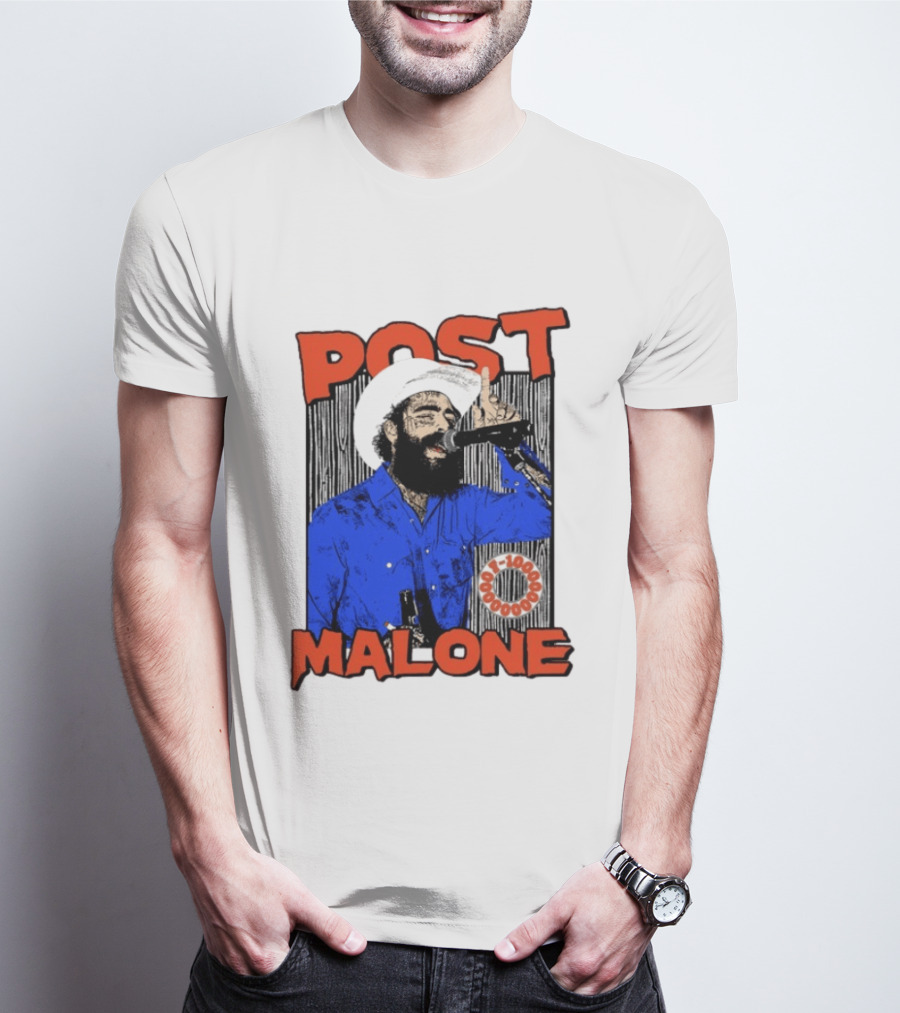 Post Malone Western Cowboy Singer Music Performance T-Shirt
