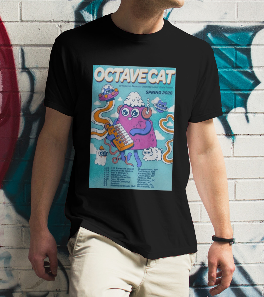 Octave Cat Tour 2026 Eli Winderman Jesse Miller Charlie Patierno T-Shirt