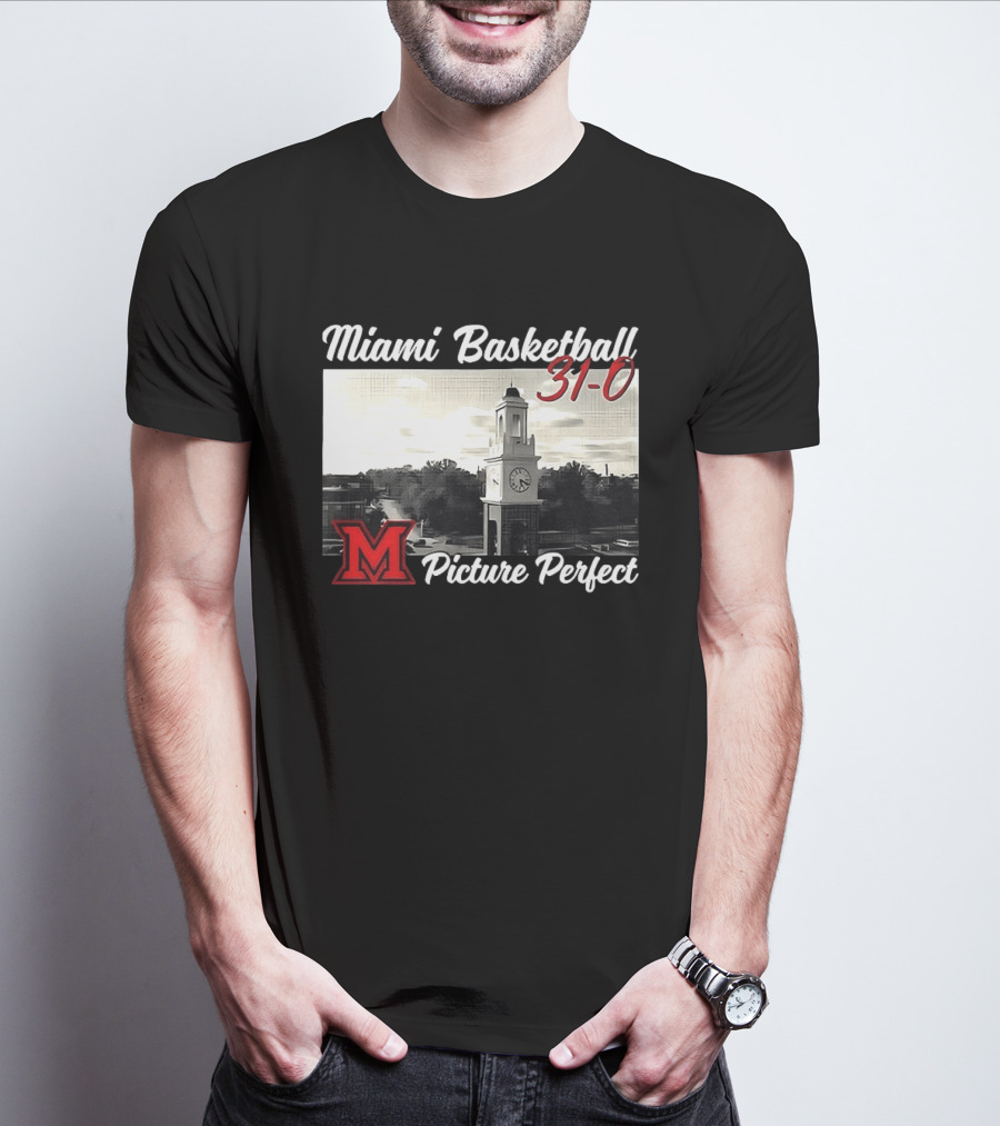 Miami Basketball 31 0 Picture Perfect M Tower T-Shirt