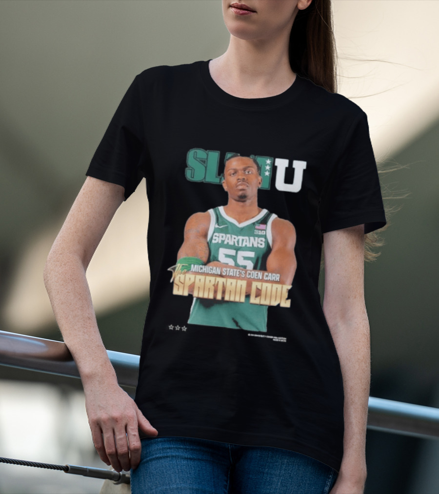 SLAMU Michigan State Spartans Coen Carr The Spartan Code T-Shirt