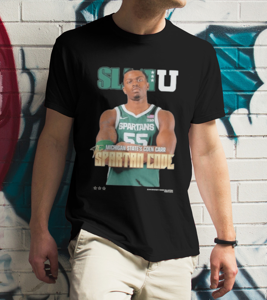 SLAMU Michigan State Spartans Coen Carr The Spartan Code T-Shirt