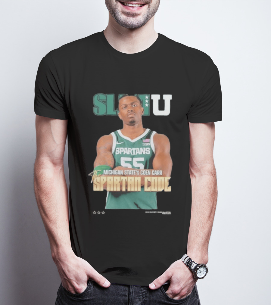SLAMU Michigan State Spartans Coen Carr The Spartan Code T-Shirt