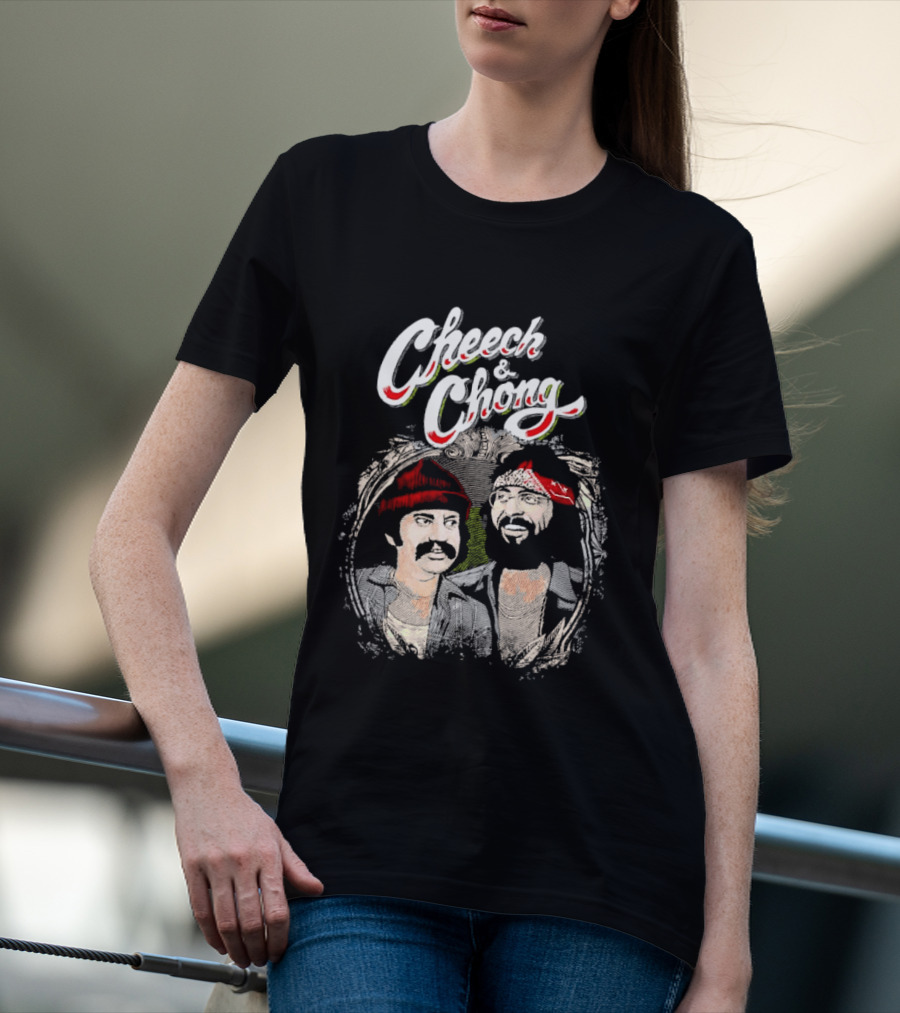Cheech And Chong Vintage Red Bandana And Beanie Comic Duo T-Shirt