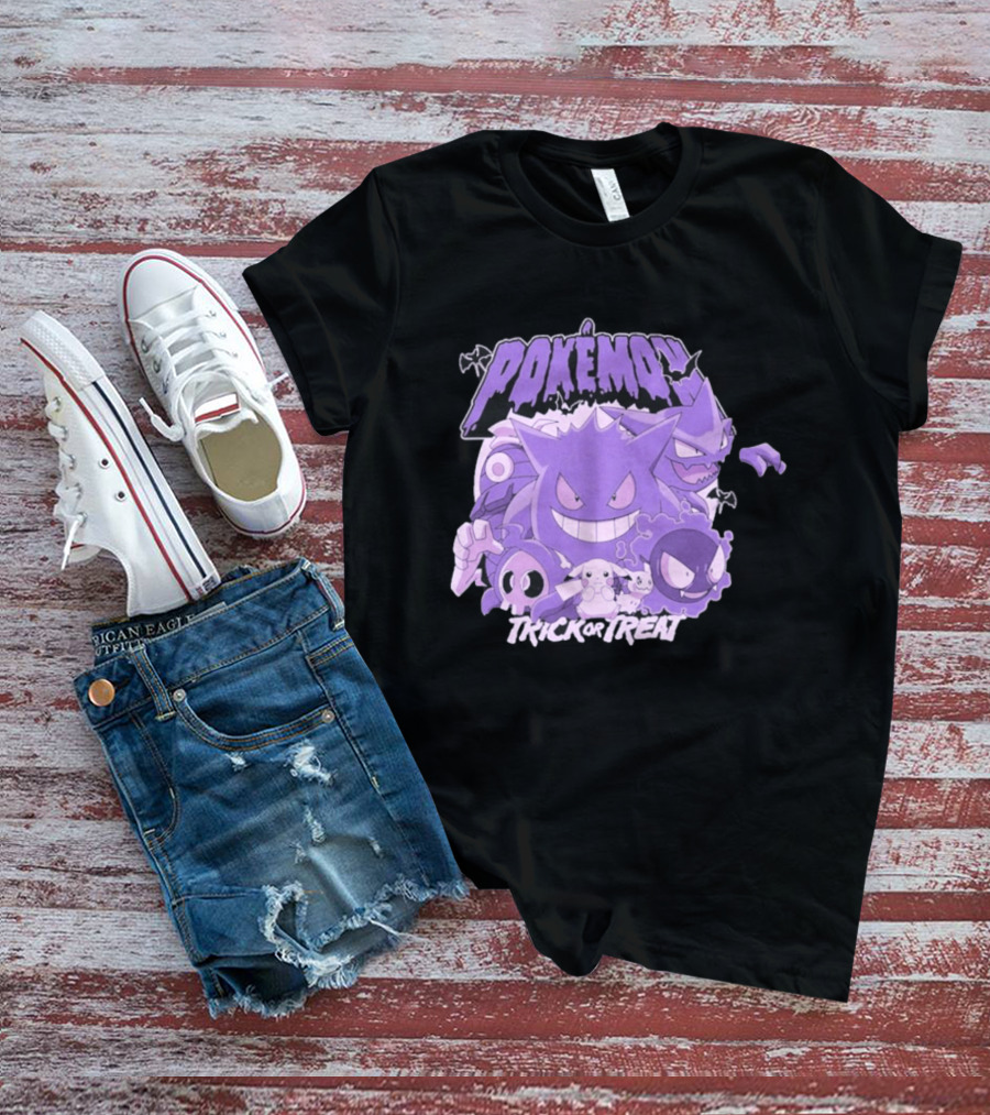 Pokémon Halloween Trick Or Treat Ghost Type Characters T-Shirt
