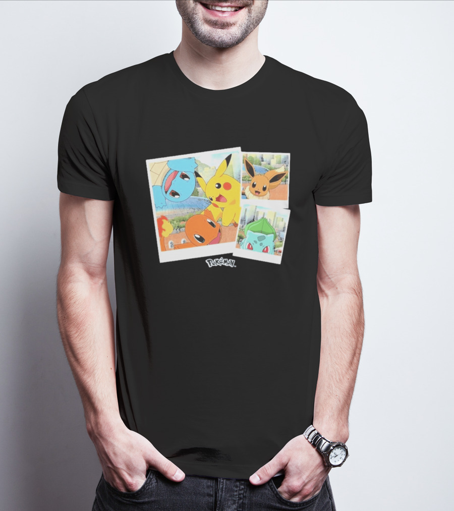 Pokemon Squirtle Pikachu Charmander Waterfront Adventure T-Shirt