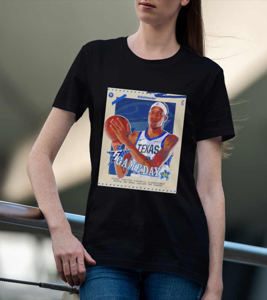 Jamarion Sharp Texas Legends Game Day March 27 Santa Cruz NBA Roku UEN APP MAVSTV T-Shirt