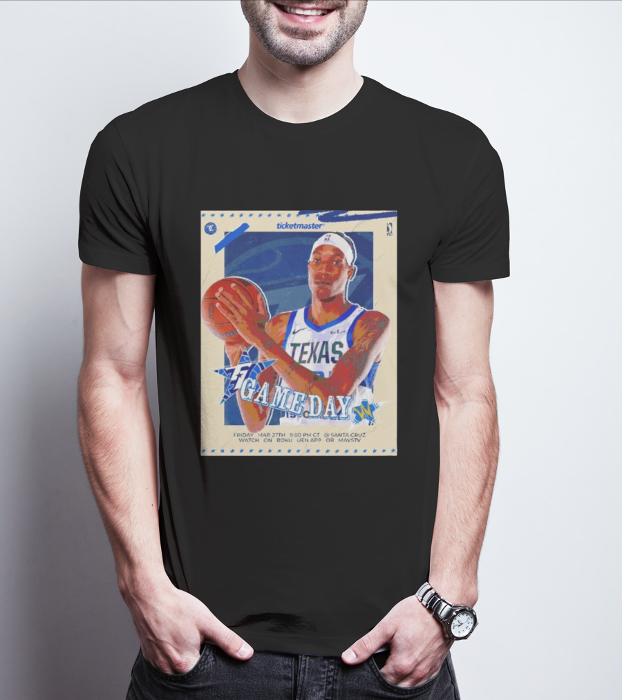 Jamarion Sharp Texas Legends Game Day March 27 Santa Cruz NBA Roku UEN APP MAVSTV T-Shirt