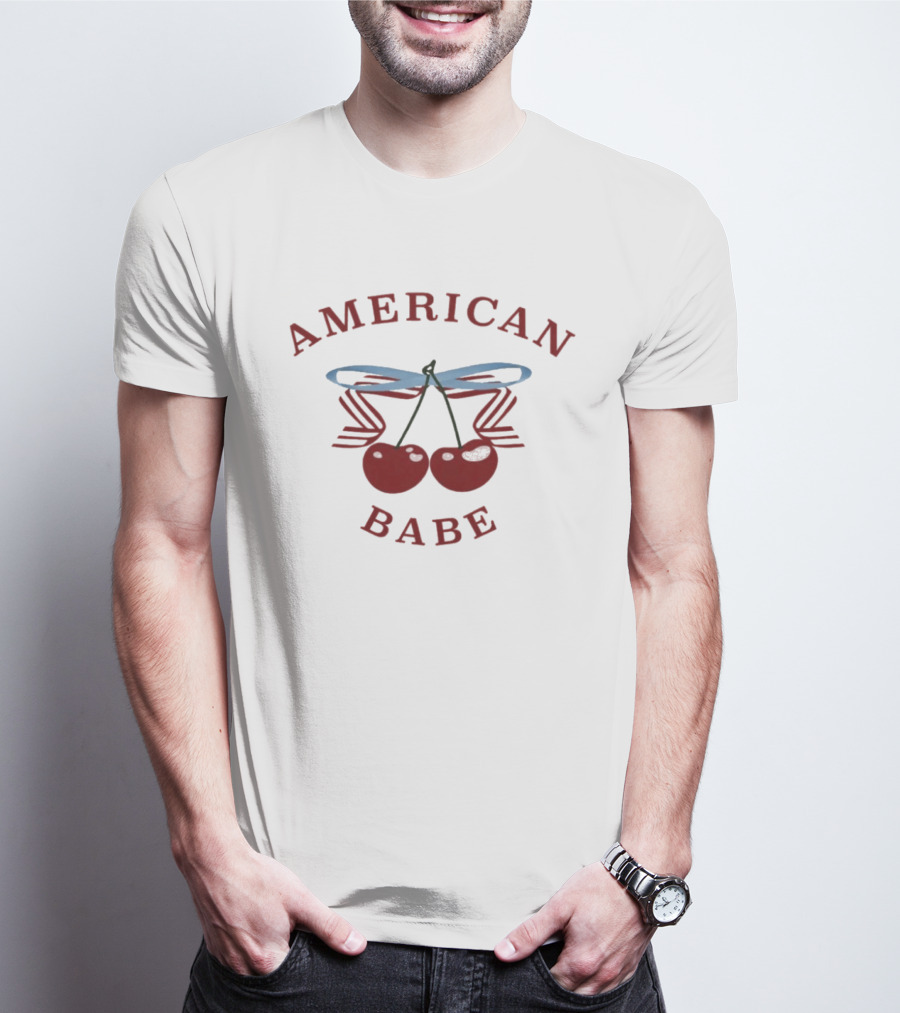 Elise Kibler Cherry Bow American Babe T-Shirt