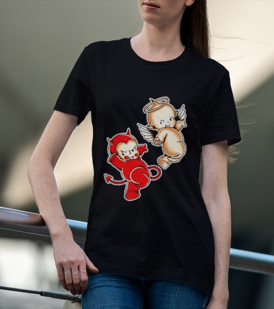 Kewpie Baby Devil Angel Cherubs Vintage Style Cute Cartoon Characters T-Shirt
