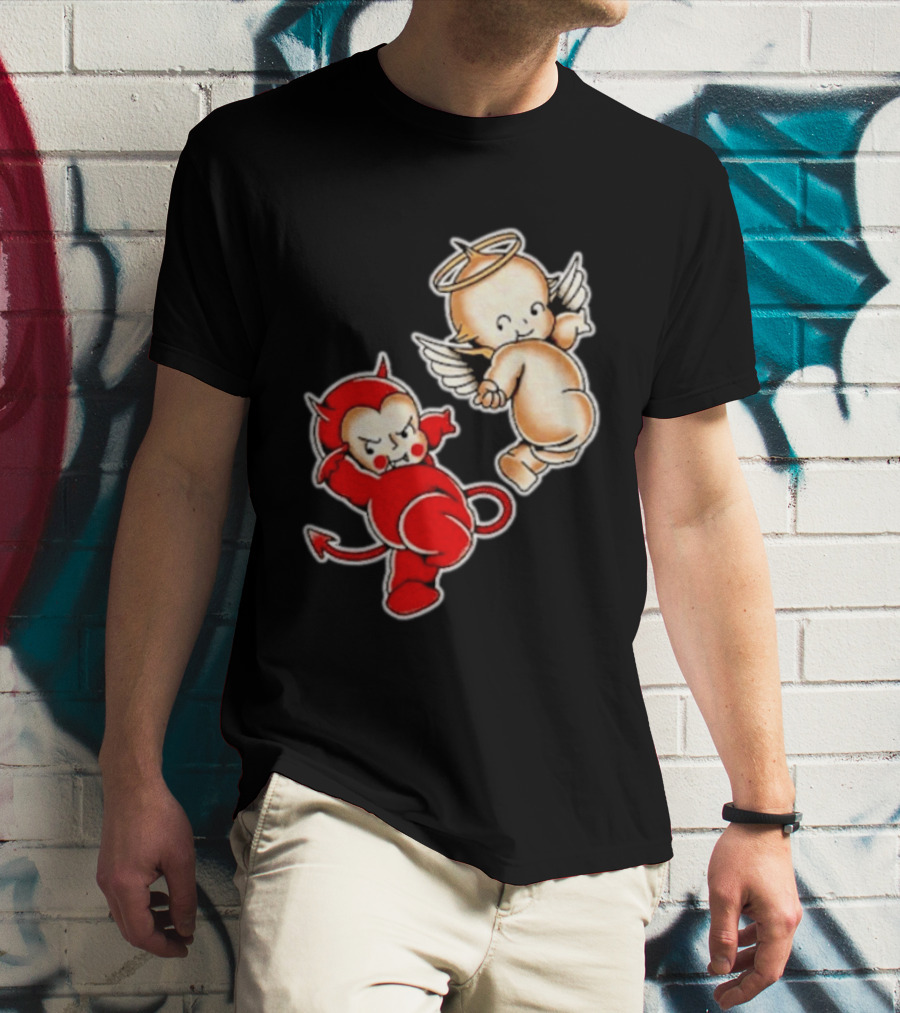 Kewpie Baby Devil Angel Cherubs Vintage Style Cute Cartoon Characters T-Shirt