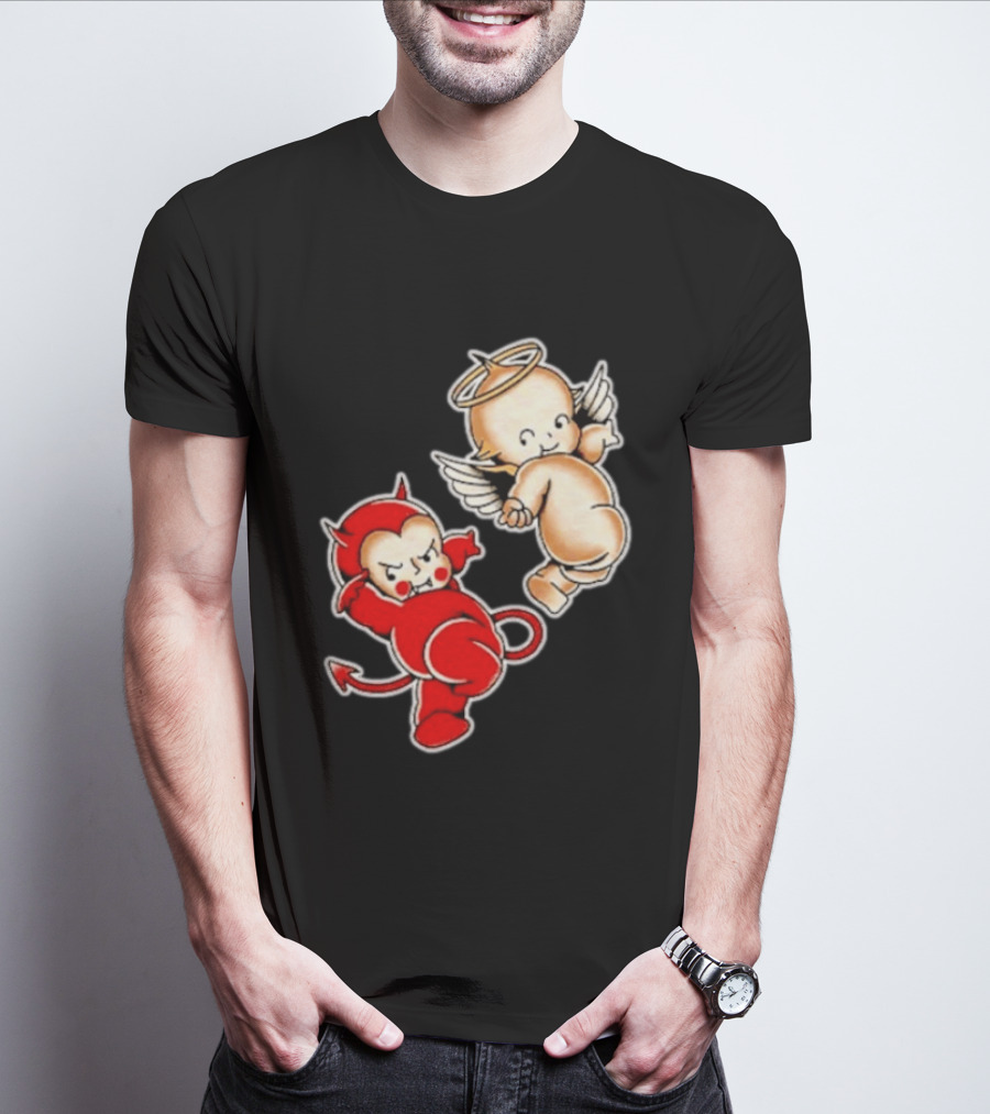 Kewpie Baby Devil Angel Cherubs Vintage Style Cute Cartoon Characters T-Shirt