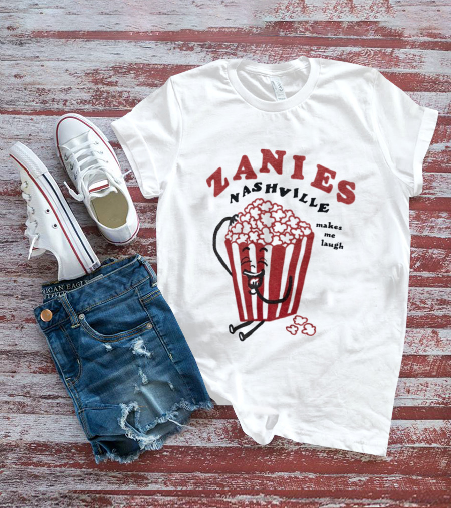 Zanies Nashville Makes Me Laugh Popcorn Cartoon T-Shirt