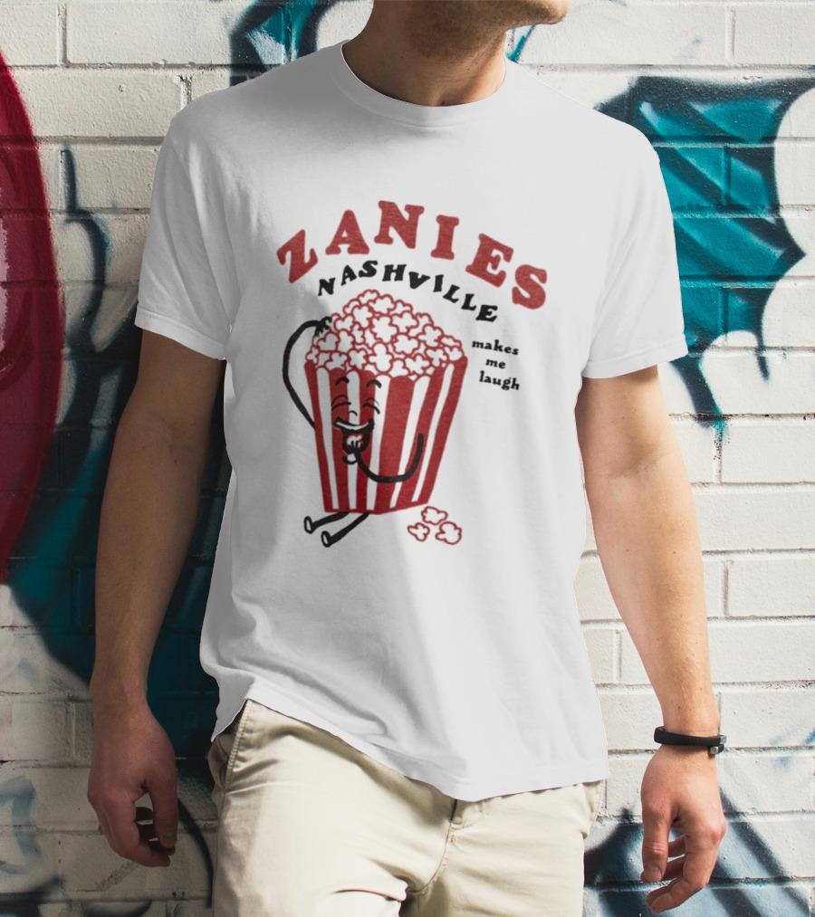 Zanies Nashville Makes Me Laugh Popcorn Cartoon T-Shirt