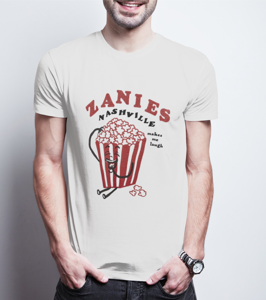 Zanies Nashville Makes Me Laugh Popcorn Cartoon T-Shirt