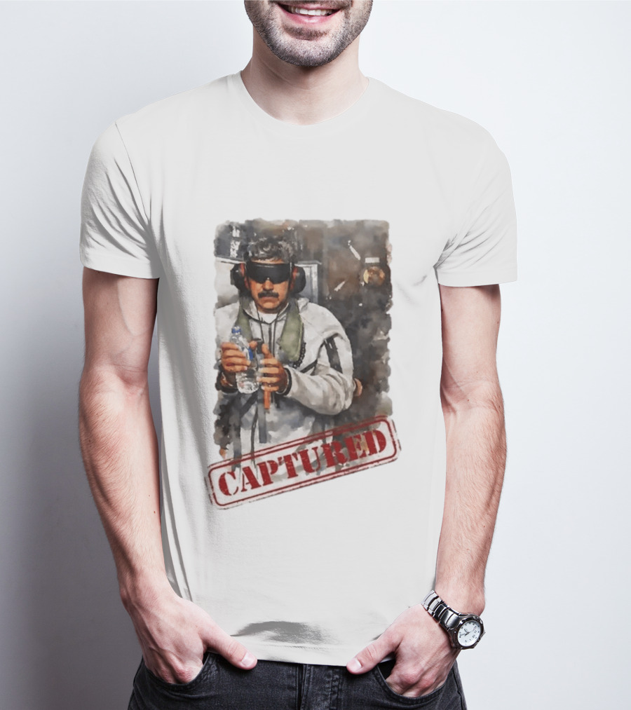 Nicolás Maduro Blindfolded Holding Water Bottle Captured Stamp T-Shirt