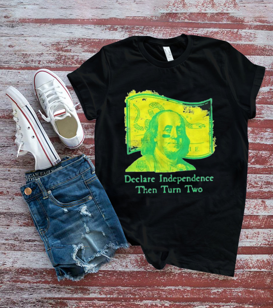 Declare Independence Then Turn Two Benjamin Franklin Join Or Die Snake Flag T-Shirt