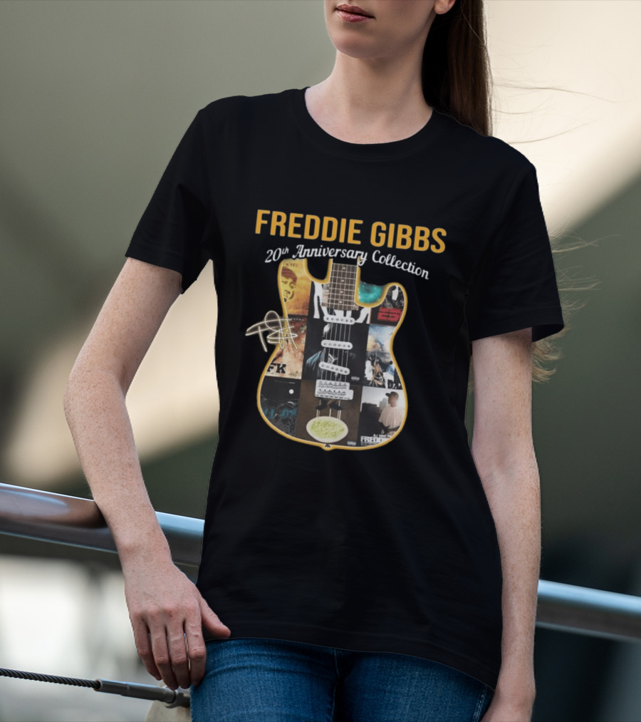 Freddie Gibbs 20th Anniversary Collection Guitar Album T-Shirt