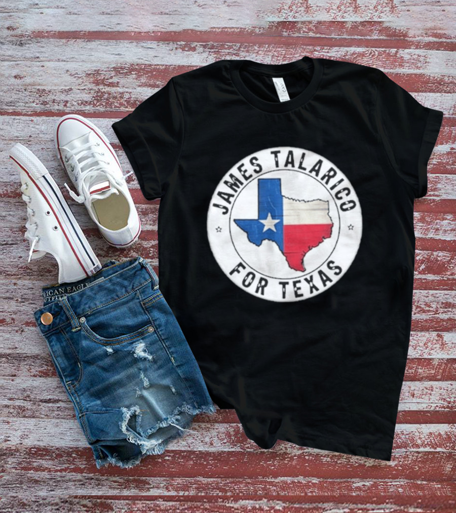 James Talarico For Texas 2026 Texas State Flag Map T-Shirt