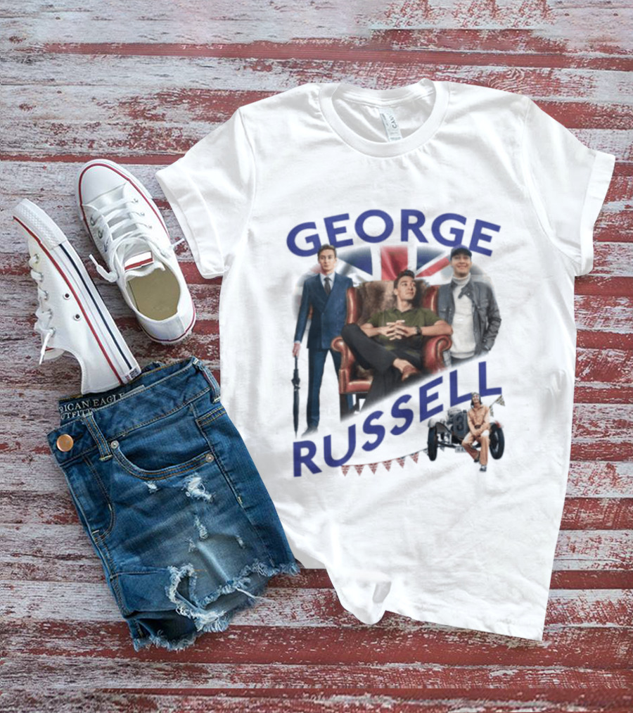 George Russell Formula 1 Driver Fashion And Lifestyle Collage T-Shirt