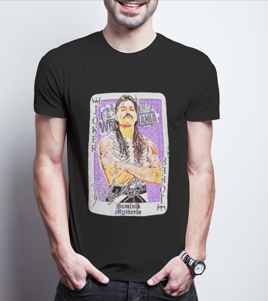 WWE WrestleMania Joker Card Dominik Mysterio T-Shirt