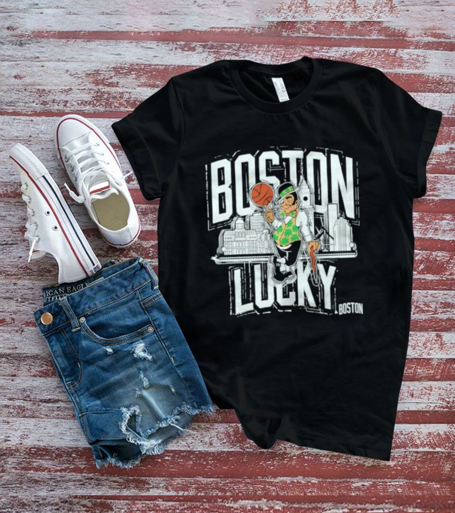 Boston Celtics Lucky City Basketball Skyline T-Shirt