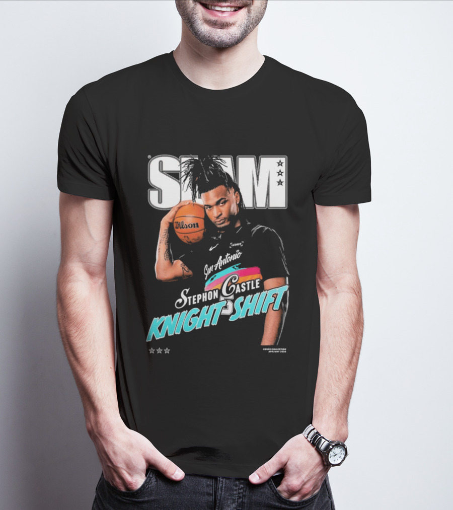 SLAM Stephon Castle San Antonio Spurs Knight Shift Basketball T-Shirt