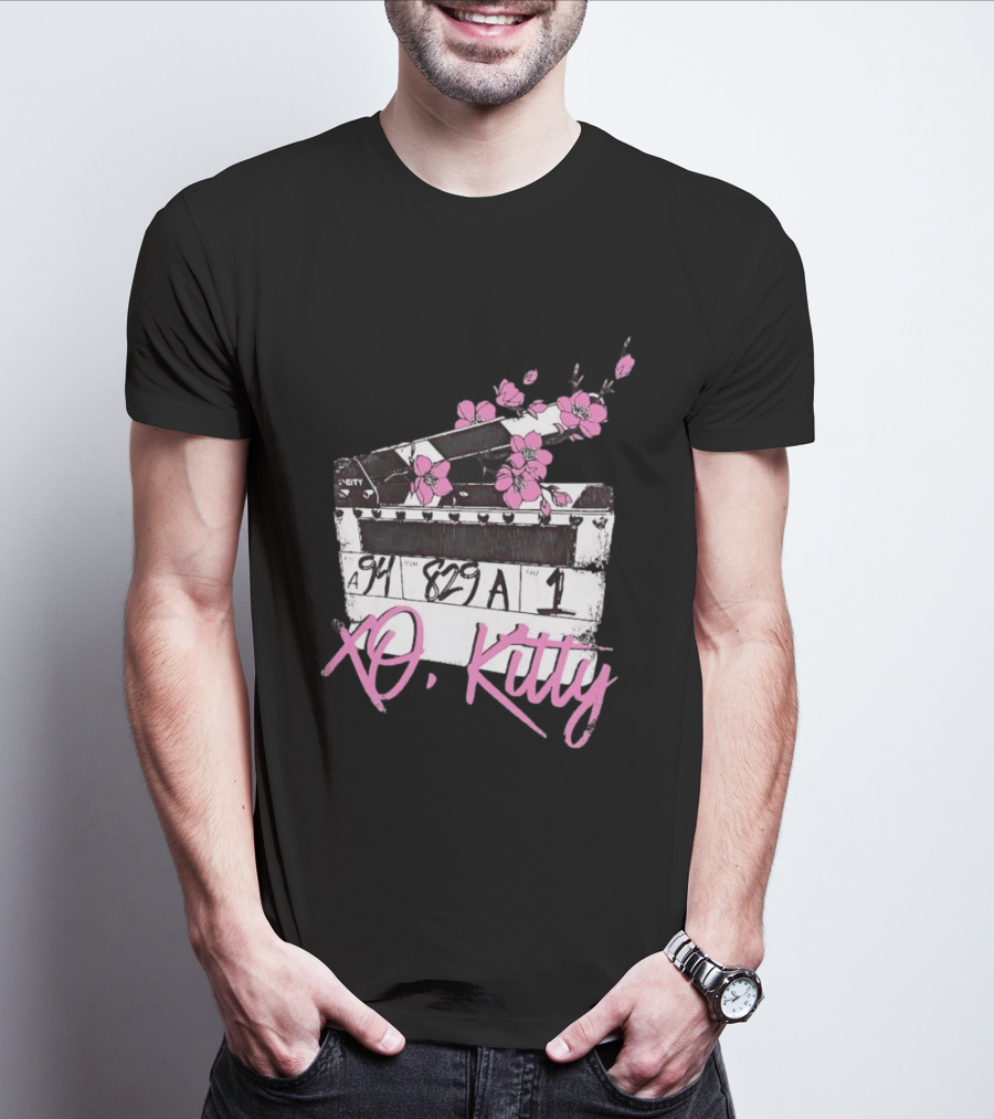 XO Kitty Film Clapperboard With Pink Flowers T-Shirt