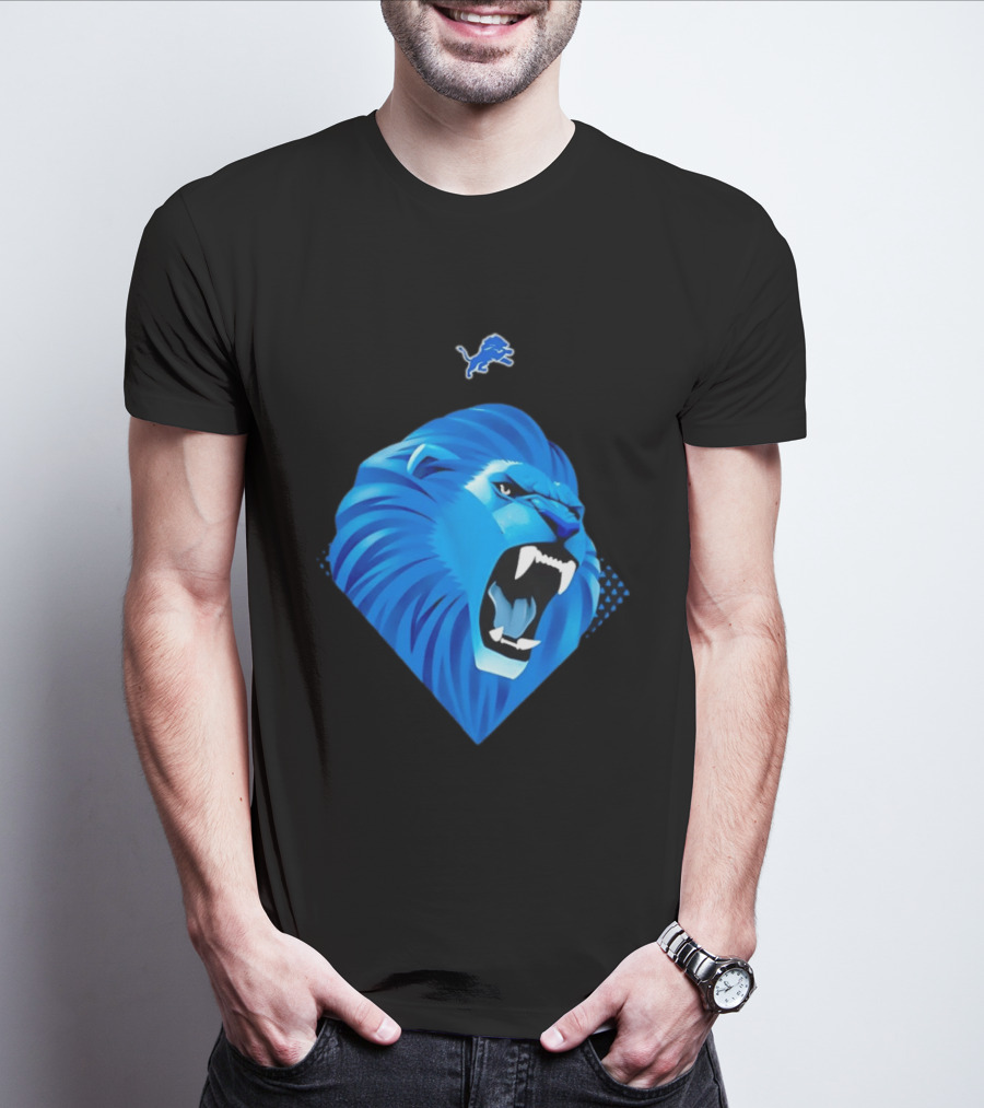 Team Youth Detroit Lions Roaring Blue Lion T-Shirt