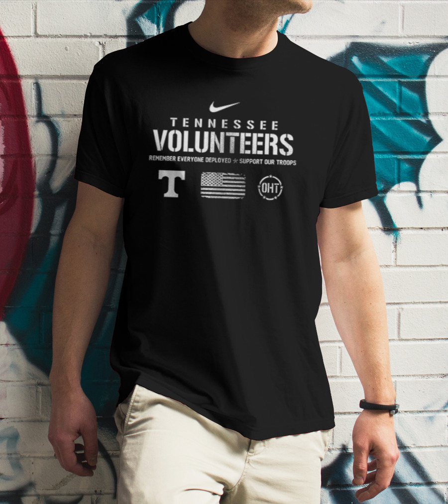 Nike Tennessee Volunteers Remember Everyone Deployed Support Our Troops Tennessee Flag OHT T-Shirt