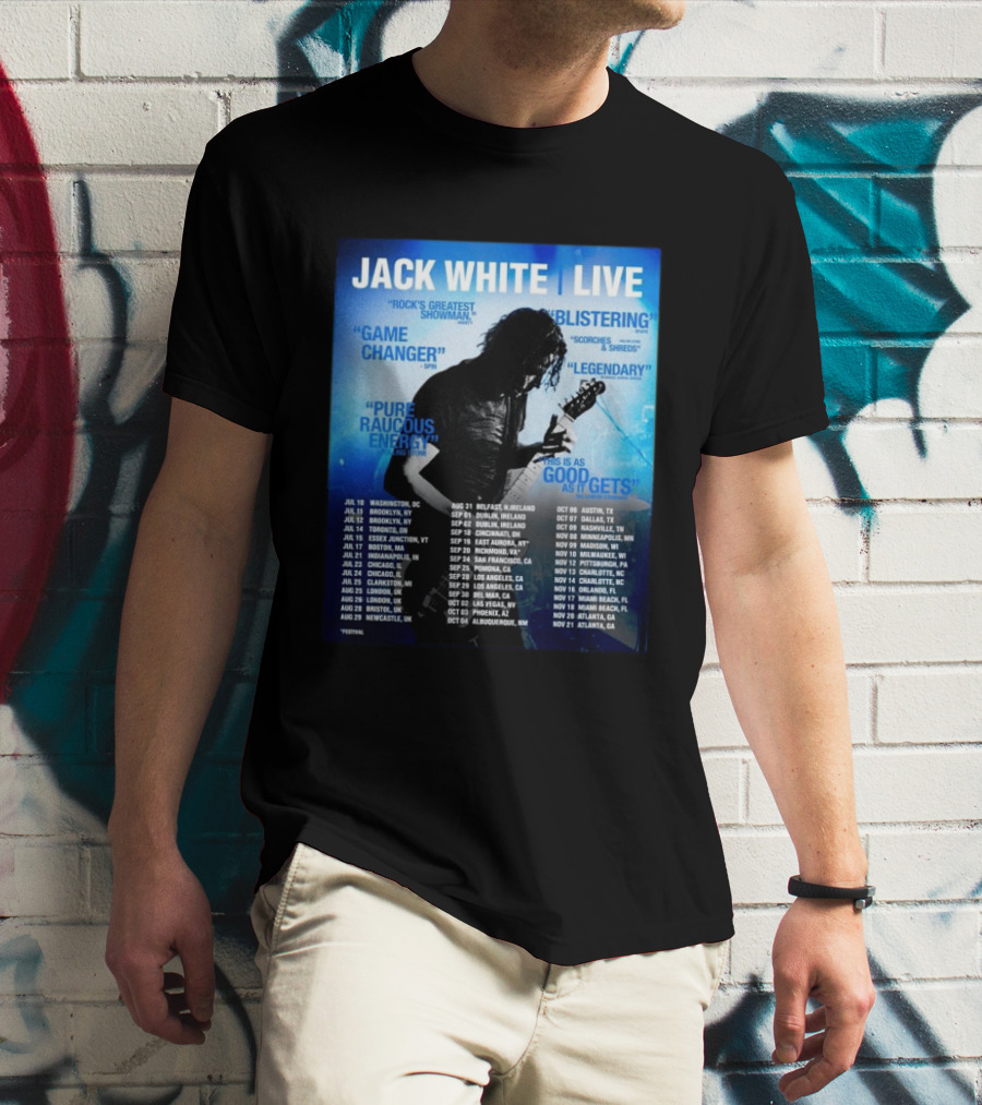Jack White Live 2026 North America UK Ireland Tour Dates Washington DC Kickoff T-Shirt