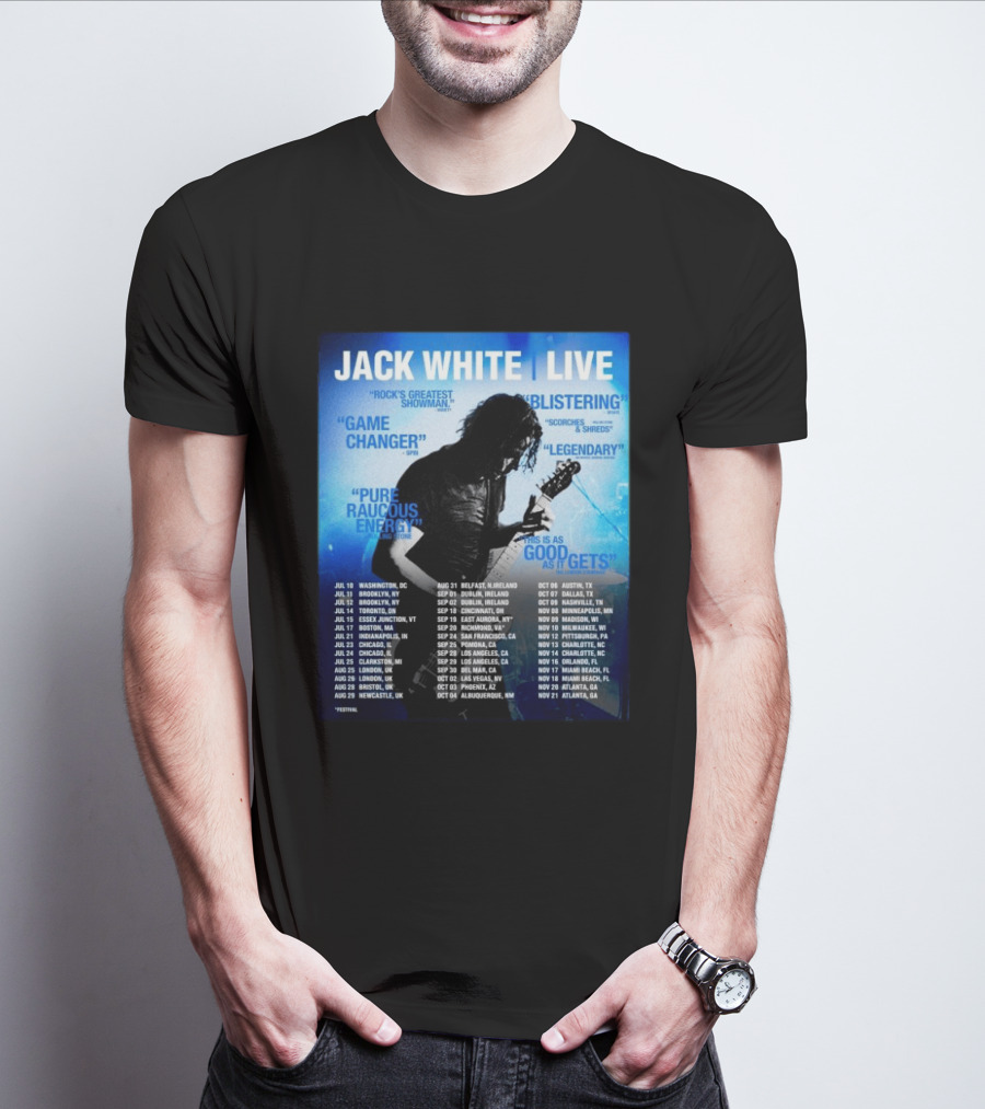 Jack White Live 2026 North America UK Ireland Tour Dates Washington DC Kickoff T-Shirt