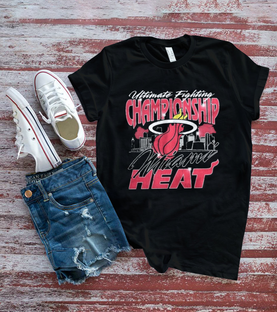Ultimate Fighting Championship Crossover Miami Heat UFC 327 Kaseya Center T-Shirt