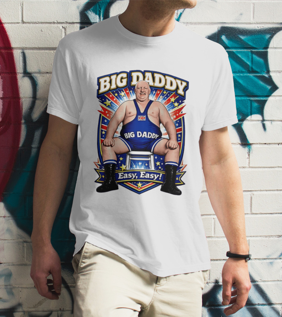 Big Daddy Easy Easy British Wrestler Stars Stripes T-Shirt