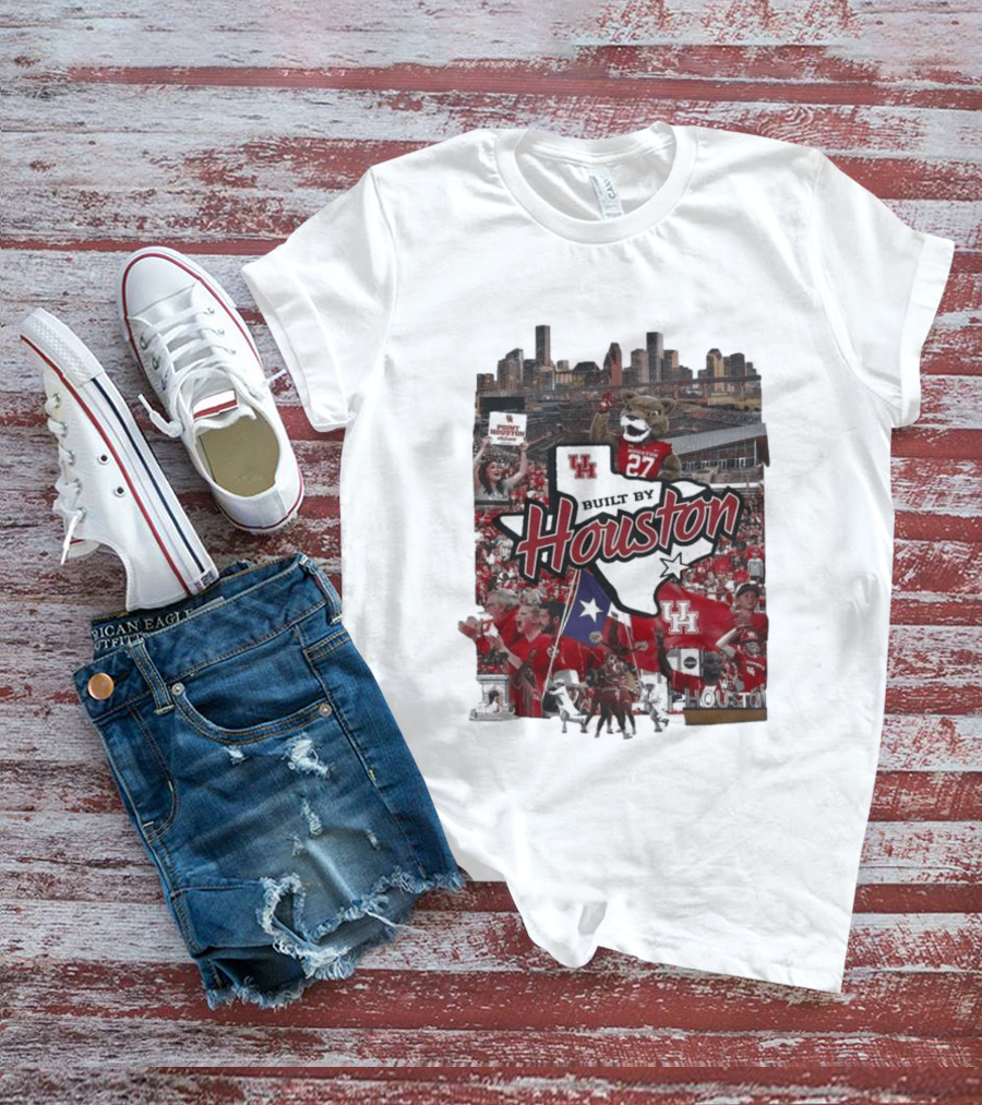 University Of Houston Cougar Pride Built By Houston Athletics City Skyline T-Shirt