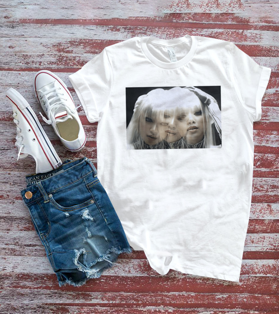 Lisa Bad Angel Gothic Aesthetic Triple Exposure Faces T-Shirt