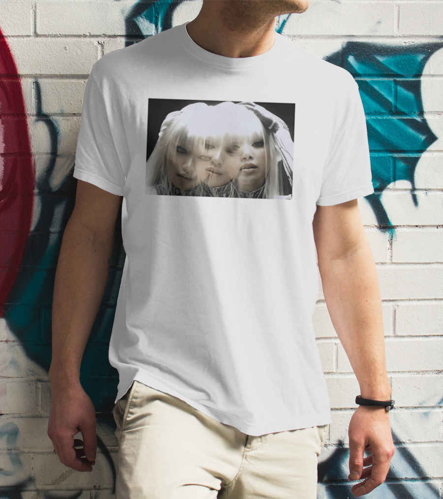 Lisa Bad Angel Gothic Aesthetic Triple Exposure Faces T-Shirt