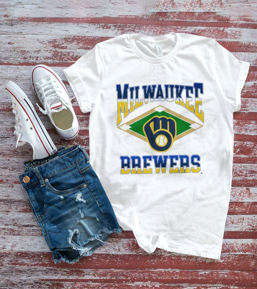 Milwaukee Brewers MLB Baseball Diamond Retro Team T-Shirt