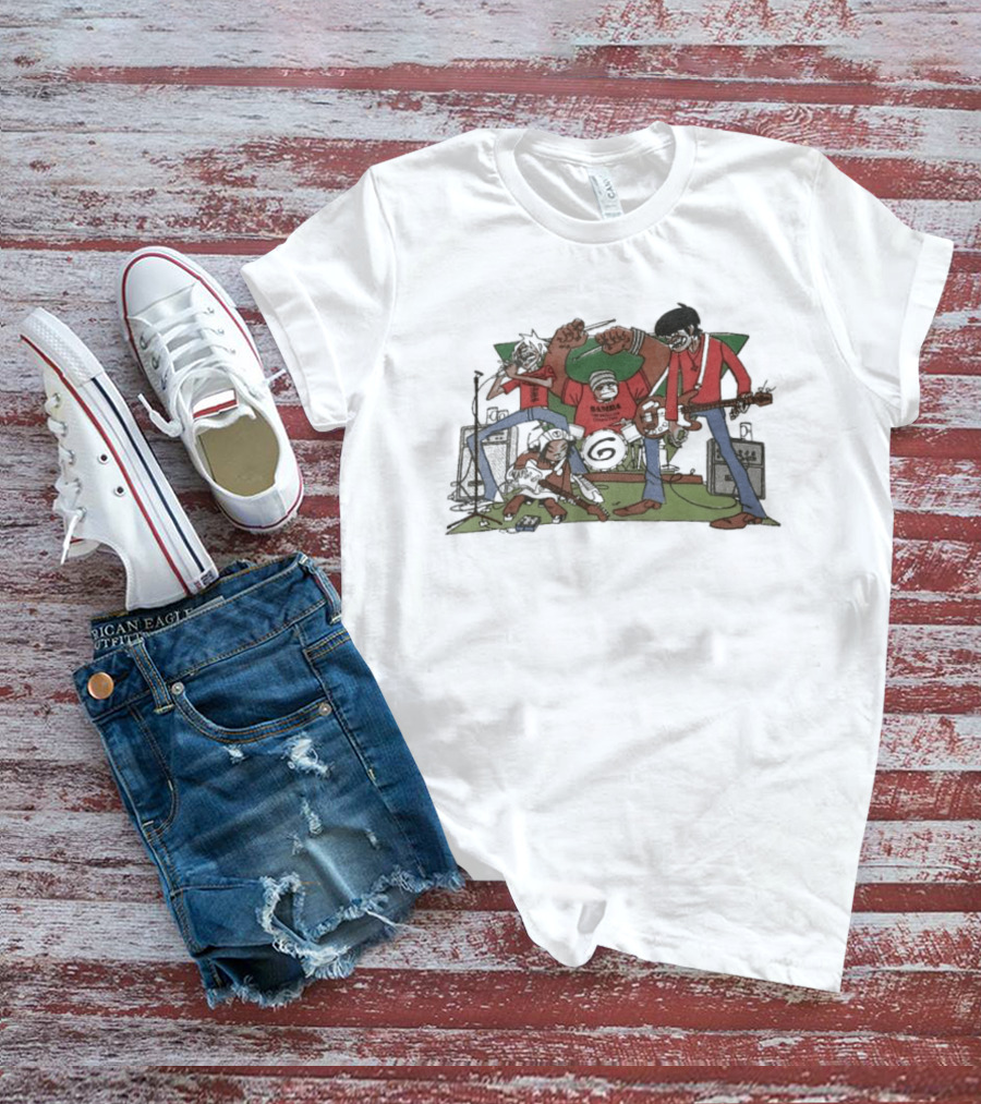 Gorillaz Character Band Illustration With Instruments T-Shirt