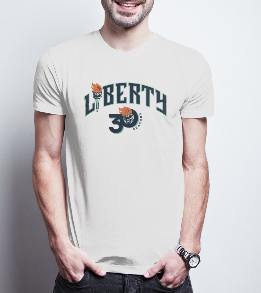 New York Liberty 30 Seasons Of Lighting It Up Anniversary 2026 T-Shirt