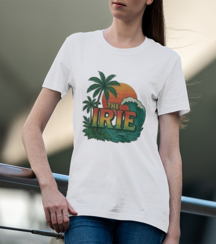 Tropical Palm Trees Sunset Wave Irie T-Shirt