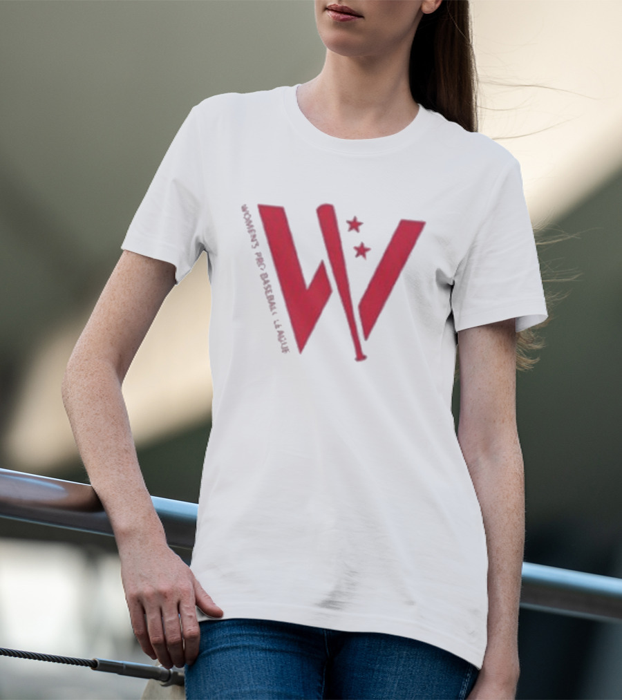 Women's Pro Baseball League Giant W With Stars And Bat T-Shirt