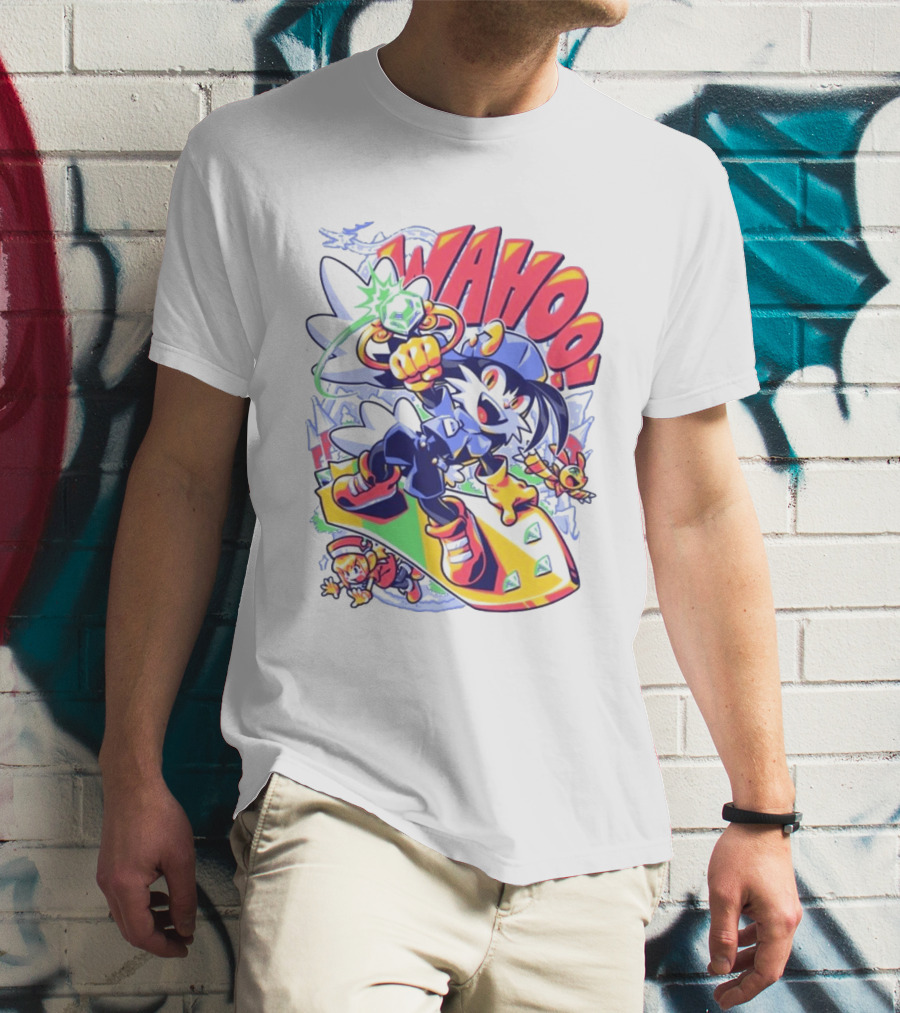 Fangamer Klonoa Wahoo Vintage Style Snowboarding Adventure T-Shirt
