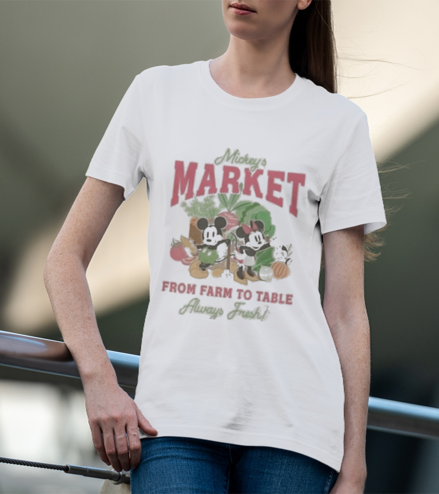 Mickey Minnie Market From Farm To Table T-Shirt